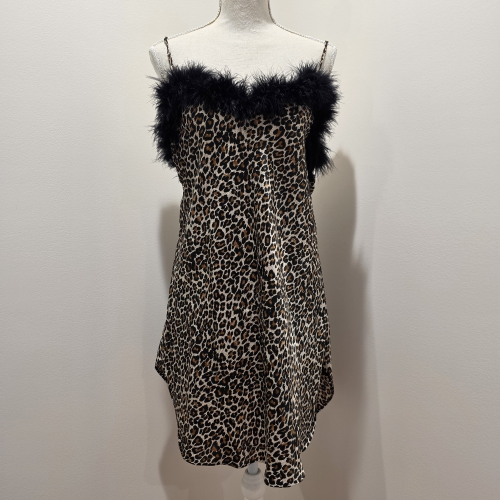 Vintage Leopard Feather Boa Slip